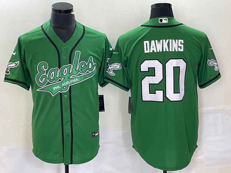 Men Philadelphia Eagles #20 Dawkins Green Co Branding Game NFL Jersey style 4->philadelphia eagles->NFL Jersey